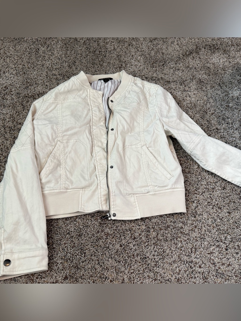 Peyton Jensen Women’s Off White Lined Jacket - Size Medium EUC